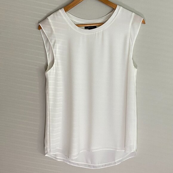 NWOT RW&CO Top with Cap-Sleeve and Crew-Neck in Snow White Color - Picture 1 of 14